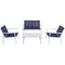 Hanover Hanover Naples 4-Piece Conversation Set in Navy Blue
