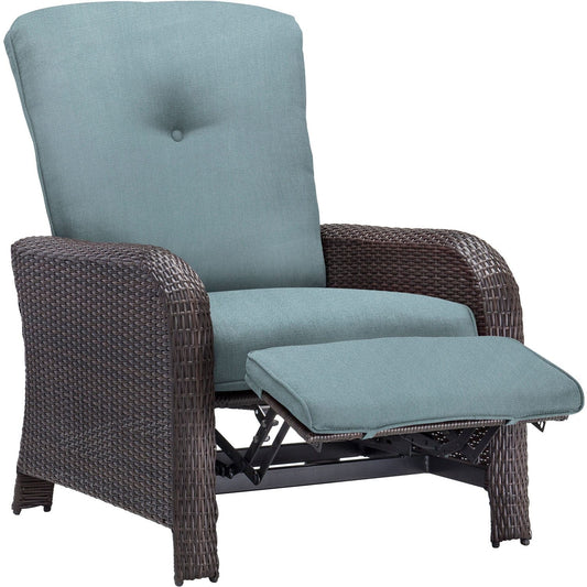 Hanover Lounge Chairs Hanover Strathmere Steel Frame Luxury Recliner in Ocean Blue | STRATHRECBLU