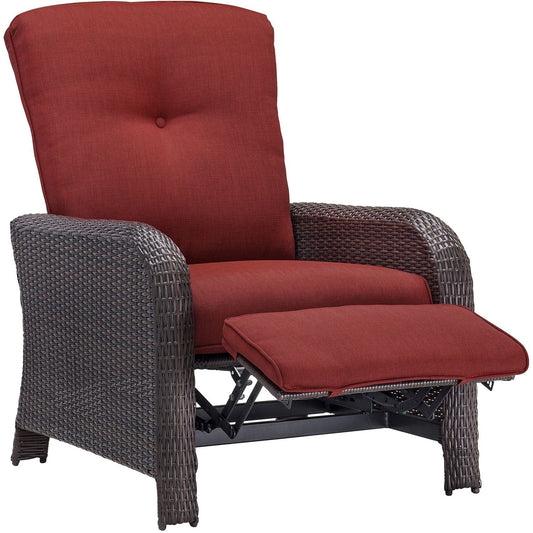 Hanover Lounge Chairs Hanover Strathmere Steel Frames Luxury Recliner in Crimson Red | STRATHRECRED