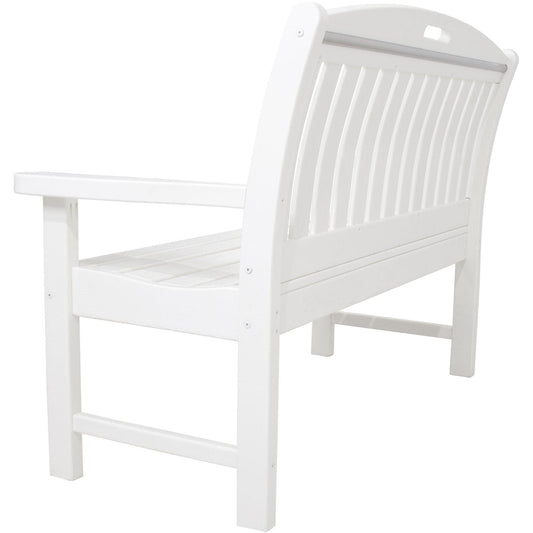Hanover Outdoor Bench Hanover - Outdoor Furniture HVNB48WH Avalon All Weather Porch Bench, 48", White | HVNB48WH