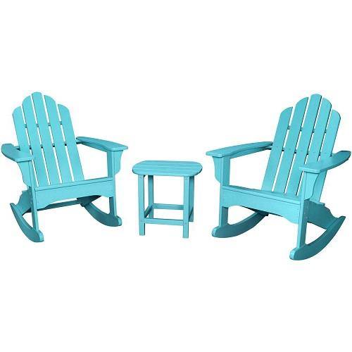 Hanover Outdoor Chairs Hanover 3-Piece All-Weather Rocking Adirondack Patio Set - Aruba