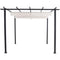 Hanover Outdoor Decor Reed 9.8' D x 9.8' W x 7.6' H Pergola with Adjustable Gray Sling Canopy