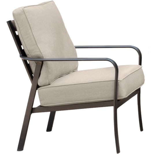 Hanover Outdoor Deep Seating Hanover - Commercial Aluminum Side Chair with Sunbrella Cushion - Gunmetal/Ash - CORTSDCHR-1GMASH