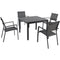 Hanover Outdoor Dining Set Hanover - 5pc Dining set: 4 alum sling dining chairs, sq slat top dining table