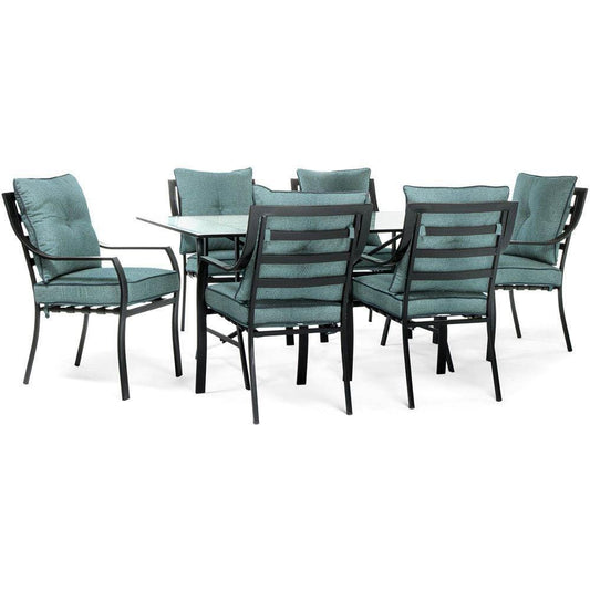 Hanover Outdoor Dining Set Hanover - 7pc Dining Set: 6 Stationary Chairs, 1 Dining Table