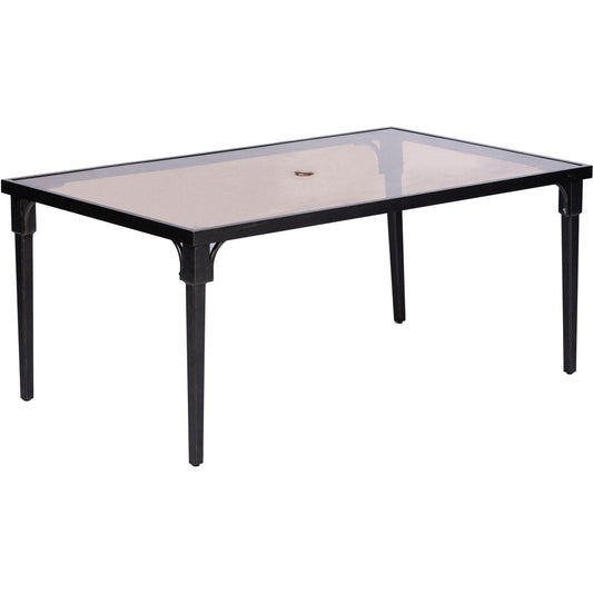 Hanover Outdoor Dining Set Hanover - Brigantine 7-Piece Dining Set with a 40" x 70" Glass-Top Dining Table and 6 Sling Swivel Rockers - BRIGDN7PCSWG-6