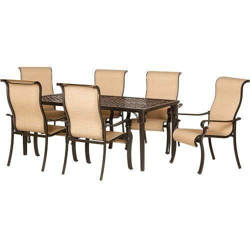 Hanover Outdoor Dining Set Hanover Brigantine 7-Piece Outdoor Dining Set with Cast-Top Table - BRIGANTINE7PC