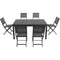 Hanover Outdoor Dining Set Hanover Cameron 7-Piece Expandable Dining Set with 6 Folding Sling Chairs and a 40" x 94" Table - CAMDN7PCFD-GRY