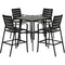 Hanover Outdoor Dining Set Hanover - Cortino5pc Counter Height Dining: 4 Slat Cnt Hgt Chrs, 42" Slat Tbl CORTDN5PCSBR