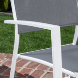 Hanover Outdoor Dining Set Hanover- Dawson 11Piece Dining Set with 10 Sling Chairs in Gray/White and an Expandable 40" x 118" Table |  DAWDN11PC-WHT