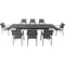 Hanover Outdoor Dining Set Hanover Dawson 9-Piece Dining Set with 8 Sling Chairs and an Expandable 40" x 118" Table - DAWDN9PC-GRY