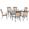 Hanover Outdoor Dining Set Hanover - Fontana 7 Piece Outdoor Dining Set with 6 Sling Chairs and a 38-In. x 72-In. Cast-Top Table | FNTDN7PCC