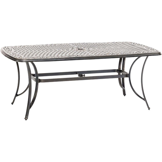 Hanover Outdoor Dining Set Hanover - Fontana 7-Piece Outdoor Dining Set with 6 Sling Swivel Rockers and a 38-In. x 72-In. Cast-Top Table