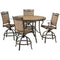 Hanover Outdoor Dining Set Hanover - Fontana5pc: 4 Counter Hght Swivel Sling Chrs, 56" Round Tile Tbl