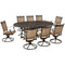 Hanover Outdoor Dining Set Hanover - Fontana9pc: 8 Sling Swivel Rockers, 96"x60" Oval Cast Table