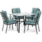 Hanover Outdoor Dining Set Hanover Lavallette 5-Piece Dining Set in Ocean Blue - LAVDN5PC-BLU