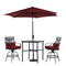 Hanover Outdoor Dining Set Hanover Montclair 3-Piece High-Dining Set in Chili with 2 Swivel Chairs, 33-Inch Square Table and 9-Ft. Umbrella | MCLRDN3PCBRSW2-SU-C