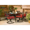 Hanover Outdoor Dining Set Hanover - Montclair 7-Piece Dining Set in Chili Red with 6 Swivel Rockers and a 40" x 67" Dining Table