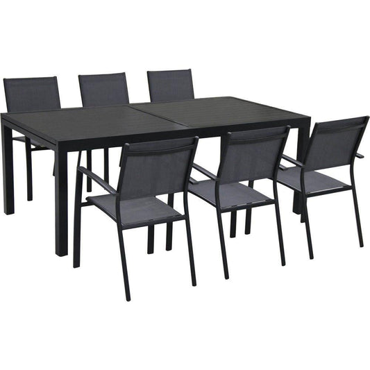 Hanover Outdoor Dining Set Hanover - Naples 7pc Dining Set: 6 Sling Back Chairs, 1 Aluminum Table
