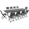 Hanover Outdoor Dining Set Hanover - Naples11pc: 10 Aluminum Sling Folding Chairs, Aluminum Extension Table