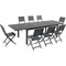 Hanover Outdoor Dining Set Hanover - Naples9pc: 8 Aluminum Sling Folding Chairs, Aluminum Extension Table