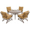 Hanover Outdoor Dining Set Hanover - Summer Nights 5PC Dining Set: 4 Steel Rockers with 48" Glass Table - SUMRNGTDN5PCG