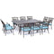 Hanover Outdoor Dining Set Hanover - Traditions 11-Piece Aluminum Outdoor Dining Set with Blue Cushions - TRADDN11PC-BLU