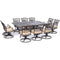 Hanover Outdoor Dining Set Hanover - Traditions 11-Piece Dining Set in Tan with Ten Swivel Rockers and an Extra-Long Dining Table - TRADDN11PCSW10