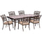 Hanover Outdoor Dining Set Hanover - Traditions 7-Piece Dining Set in Tan with Extra Large Glass-Top Dining Table - TRADDN7PCG