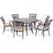 Hanover Outdoor Dining Set Hanover - Traditions 7-Piece Dining Set in Tan with Six Dining Chairs and a 60 In. Cast-top Table TRADDN7PCRD