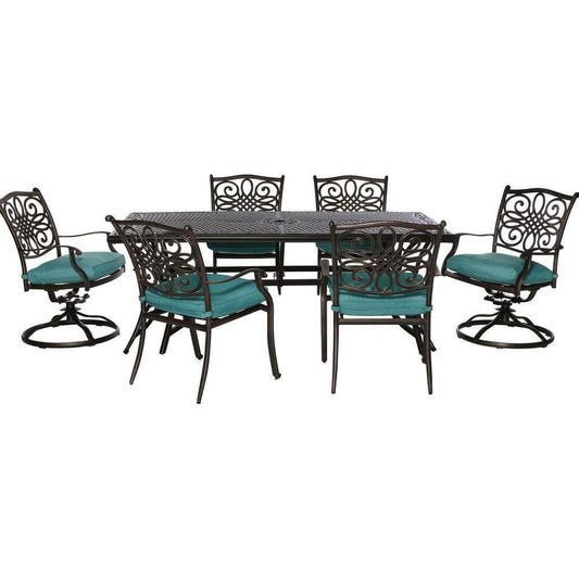 Hanover Outdoor Dining Set Hanover - Traditions 7-Piece Dining Set - TRADDN7PCSW-BLU