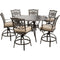 Hanover Outdoor Dining Set Hanover Traditions 7-Piece High-Dining Set in Tan with 6 Swivel Chairs and a 56 In. Cast-top Table - TRADDN7PCBR