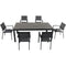Hanover Outdoor Dining Set Hanover Tucson 7-Piece Dining Set with 6 Sling Arm Chairs and a Faux Wood Dining Table