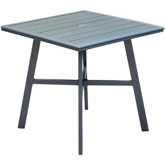 Hanover Outdoor Dining Table Hanover - Commercial Aluminum 30" Square Slat Top Table