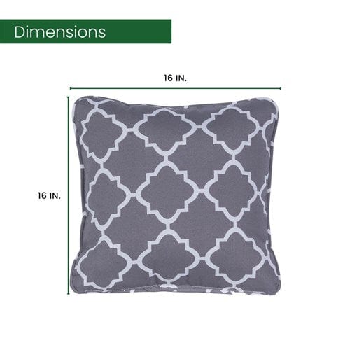 Hanover Outdoor Pillows Hanover - Toss Pillow Lattice Pattern - Grey/White | HANTPLATT-GRY