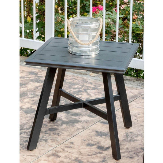 Hanover Outdoor Side Table Hanover - Commercial Aluminum 22" Slat Top Side Table