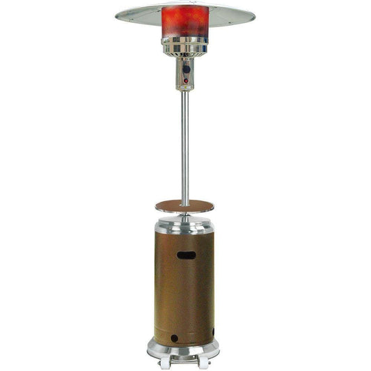Hanover Parasol Patio Heaters Hanover 7-Ft. 48,000 BTU Steel Umbrella Propane Patio Heater in Bronze/Stainless Steel, HAN002BRSS