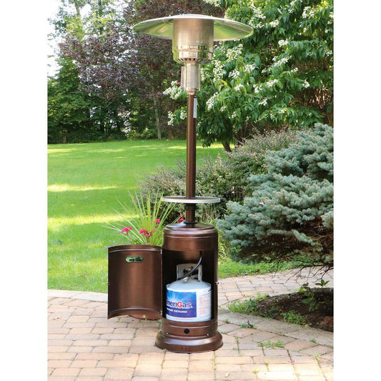 Hanover Parasol Patio Heaters Hanover 7-Ft. 48,000 BTU Steel Umbrella Propane Patio Heater in Hammered Bronze, HAN001BR