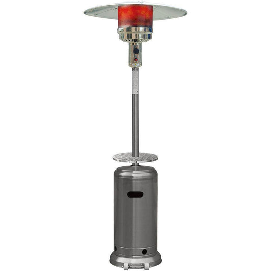 Hanover Parasol Patio Heaters Hanover 7-Ft. 48,000 BTU Steel Umbrella Propane Patio Heater in Stainless Steel, HAN003SS