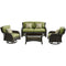 Hanover Patio Furniture Hanover Strathmere 4-Piece Steel Frame Lounge Set in Green | STRATH4PCSW-LS-GRN