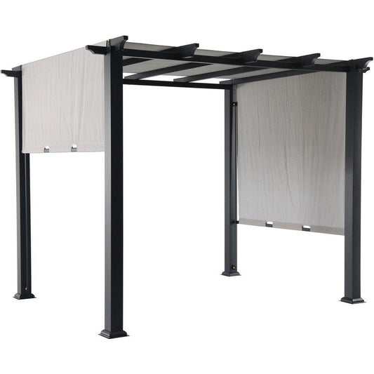 Hanover Pergola Hanover - 8 ft. x 10 ft. Metal Pergola with an Adjustable Gray Canopy