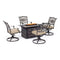 Hanover Seating Set Traditions Five-Piece Seating Set with 30000 BTU Fire Pit Table/Swivel Rockers