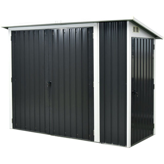 Hanover Sheds & Storage Hanover - Galvanized Steel Muli-Usep Shed,2 Front Doors,Side Sgl Door,3.6'x8'x5.75
