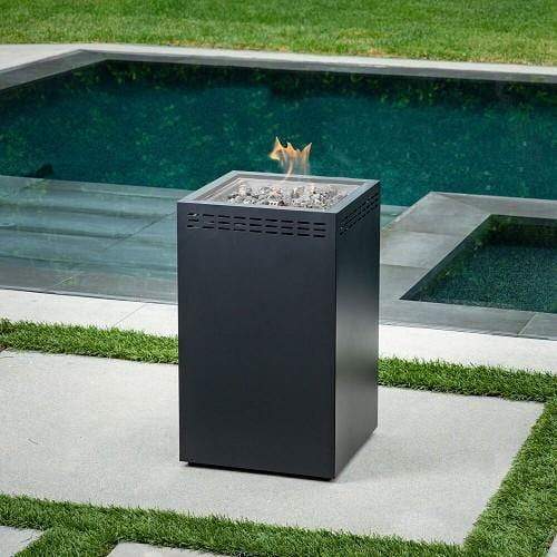 Hanover Square Fire Pit Tables Hanover Naples 40,000 BTU Column Fire Pit with Glass Burner Enclosure