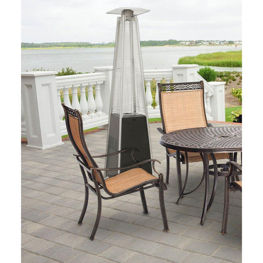Hanover Tower Patio Heater Hanover 7-Ft. 42,000 BTU Pyramid Propane Patio Heater in Black, HAN101BLK