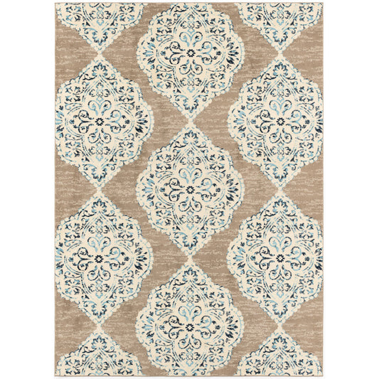 Hanover - Outdoor Décor with 8x10 Outdoor/Indoor Rug, 5000 UV Hours, Machine Woven, Polypropelene - Blue - HANRG8X10IK-BLU