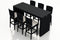 Harmonia Living Barstool and Table Sets Cast Silver Harmonia Living - Urbana 7 Piece Bar Set | 1 Rectangular Bar Table | 6 Bar Chairs | 6 Chair Cushions | HL-URBN-CB-7BS