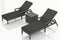 Harmonia Living Chaise Lounge Canvas Charcoal Harmonia Living - District 3 Piece Reclining Chaise Lounge Set