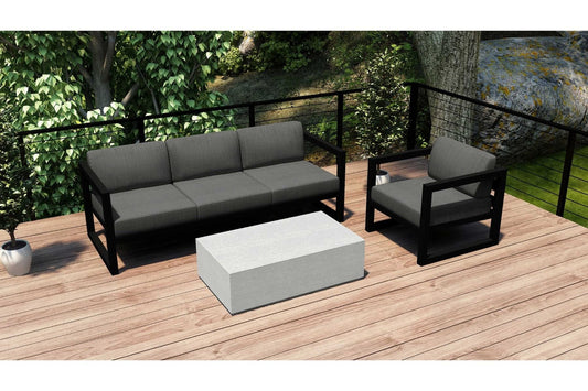 Harmonia Living Conversation Set Canvas Charcoal Harmonia Living - Avion Mason 3 Piece Sofa Set