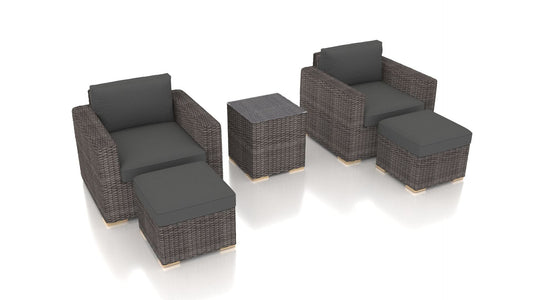 Harmonia Living Conversation Set Canvas Charcoal Harmonia Living - Dune 5 Piece Club Chair Set